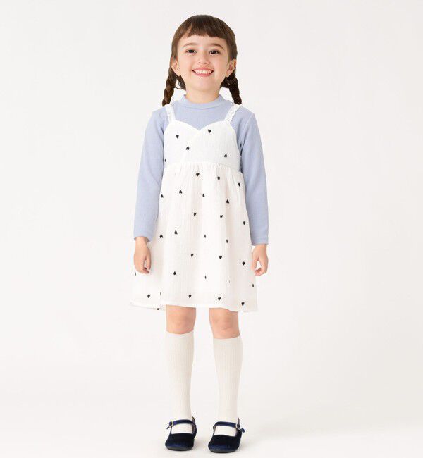 SHIPS Colors 「SHIPS Colors:100～140cm /〈洗濯機可能〉ハート エンブロイダリー ワンピース」|ワンピース|