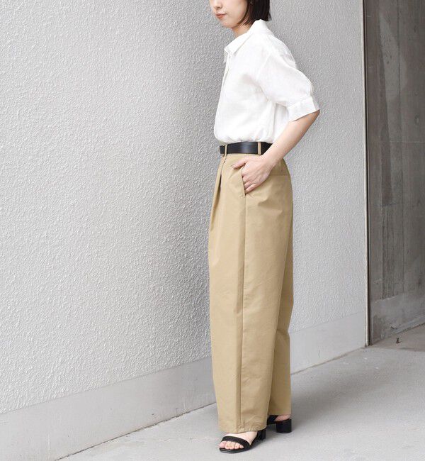 SHIPS Colors 「SHIPS Colors:〈洗濯機可能〉ユーロリネン (EURO Linen) ボクシー パフスリーブ シャツ◇」|シャツ・ブラウス|