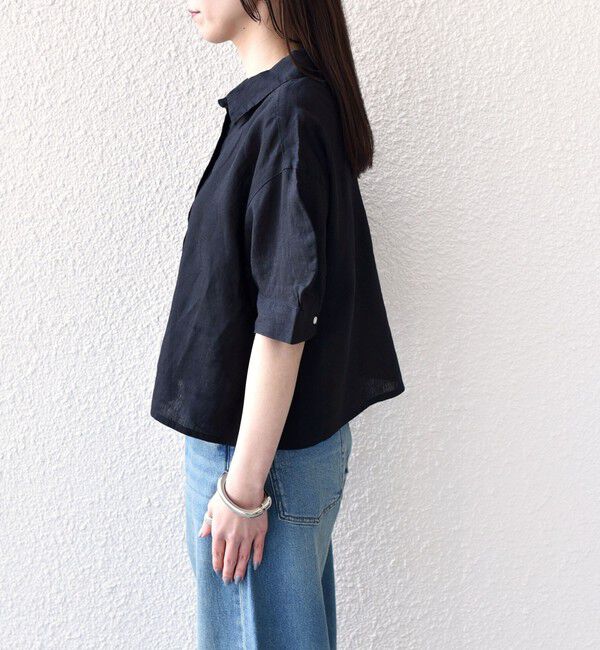 SHIPS Colors 「SHIPS Colors:〈洗濯機可能〉ユーロリネン (EURO Linen) ボクシー パフスリーブ シャツ◇」|シャツ・ブラウス|
