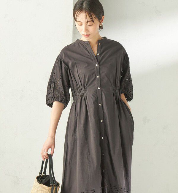 SHIPS for women「【SHIPS別注】Fanaka:〈手洗い可能〉シフリー ウエスト ギャザー ワンピース」|ワンピース|
