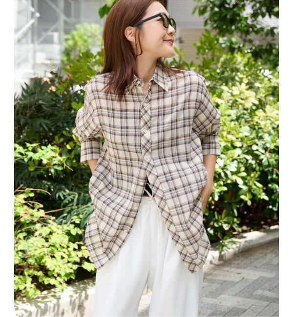 OUTDOOR PRODUCTS Usual Things「≪予約≫コットンボイルワッシャーチェックシャツ」|シャツ・ブラウス|