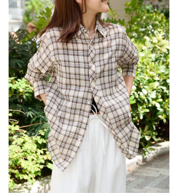 OUTDOOR PRODUCTS Usual Things「≪予約≫コットンボイルワッシャーチェックシャツ」|シャツ・ブラウス|