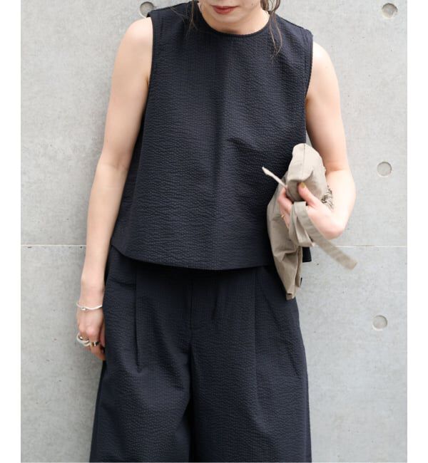 OUTDOOR PRODUCTS Usual Things「≪予約≫コットンサッカーノースリブラウス」|シャツ・ブラウス|