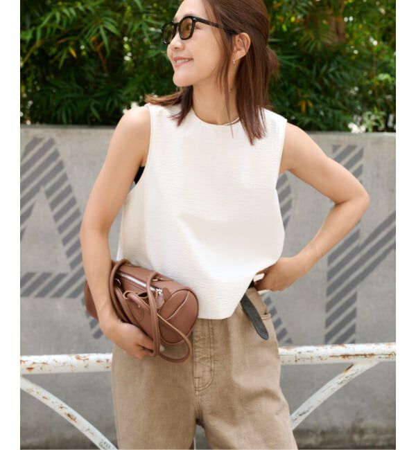 OUTDOOR PRODUCTS Usual Things「≪予約≫コットンサッカーノースリブラウス」|シャツ・ブラウス|