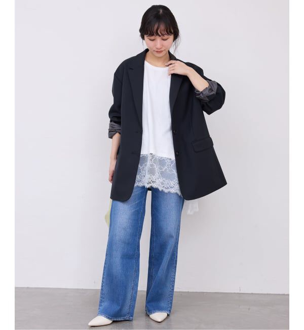 SLOBE IENA「《追加》レースコンビカットソー」|Tシャツ・カットソー|