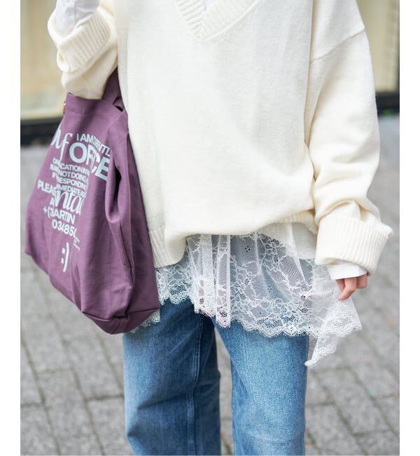 SLOBE IENA「《追加》レースコンビカットソー」|Tシャツ・カットソー|