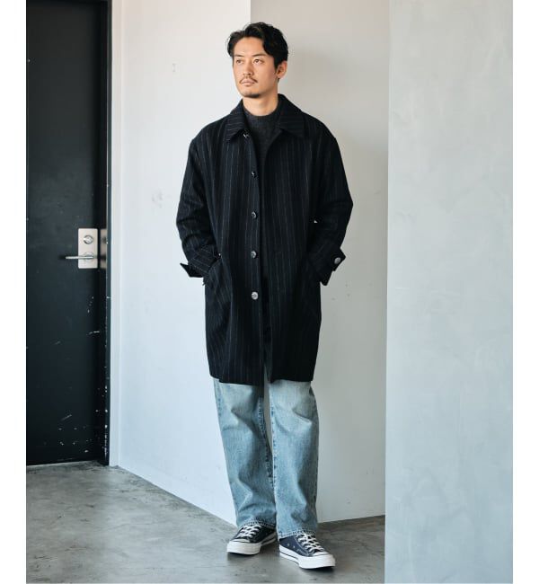 EDIFICE「MACKINTOSH(マッキントッシュ) 別注 HUMBIE/ハンビー SL &rdquo;ストライプ&rdquo;」|ステンカラーコート|