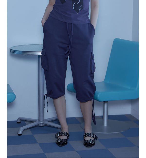 PULP「【Geek Office / ギークオフィス】CROPPED SWEAT PANTS」|その他|ネイビー