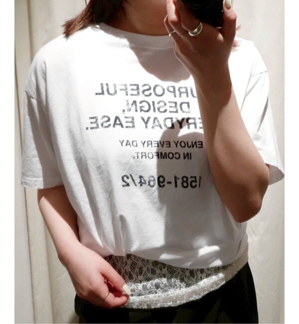 FRAMeWORK「カスレロゴプリントTシャツ」|Tシャツ・カットソー|ホワイト