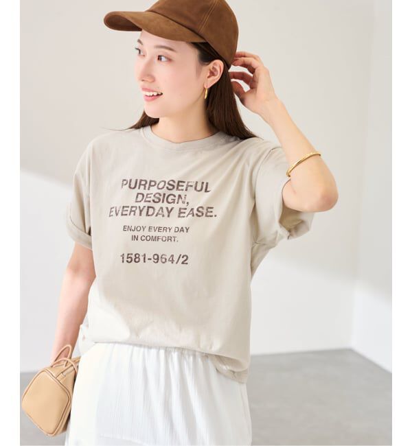 FRAMeWORK「カスレロゴプリントTシャツ」|Tシャツ・カットソー|ベージュ