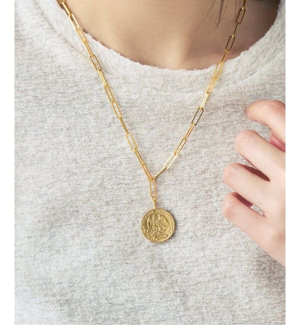 NOBLE「chibi jewels/チビジュエルズ rectangle chain Mex Coin Necklace」|ネックレス|