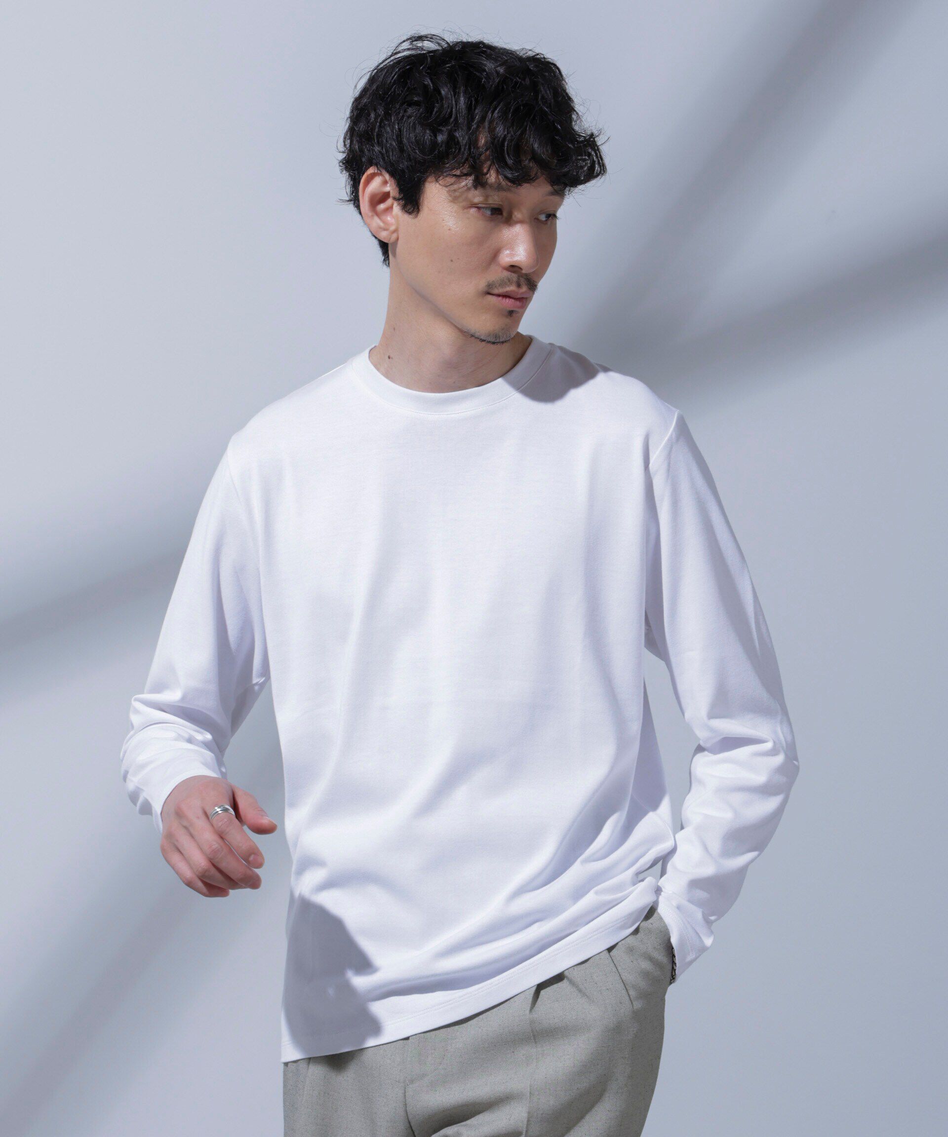 nano･universe「Anti Soaked(R)汗染み防止 クルーネックTシャツ 長袖」|Tシャツ・カットソー|