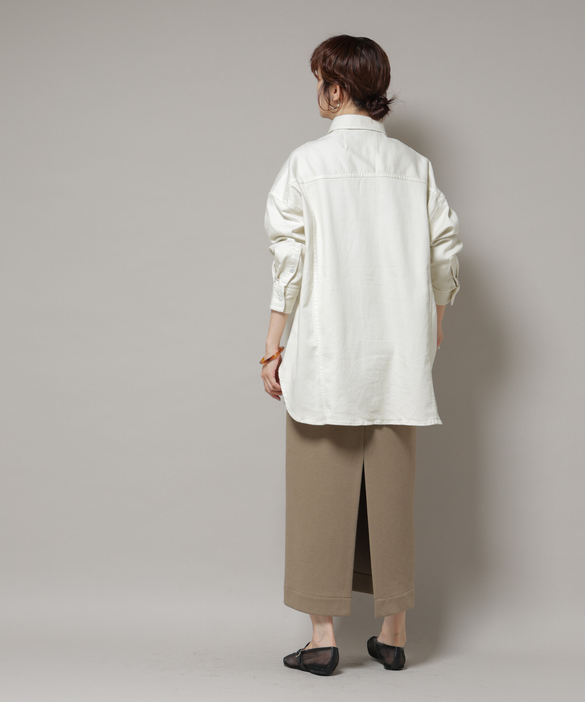 nano･universe「Healthy DENIM/Almond ビッグシャツ」|シャツ・ブラウス|