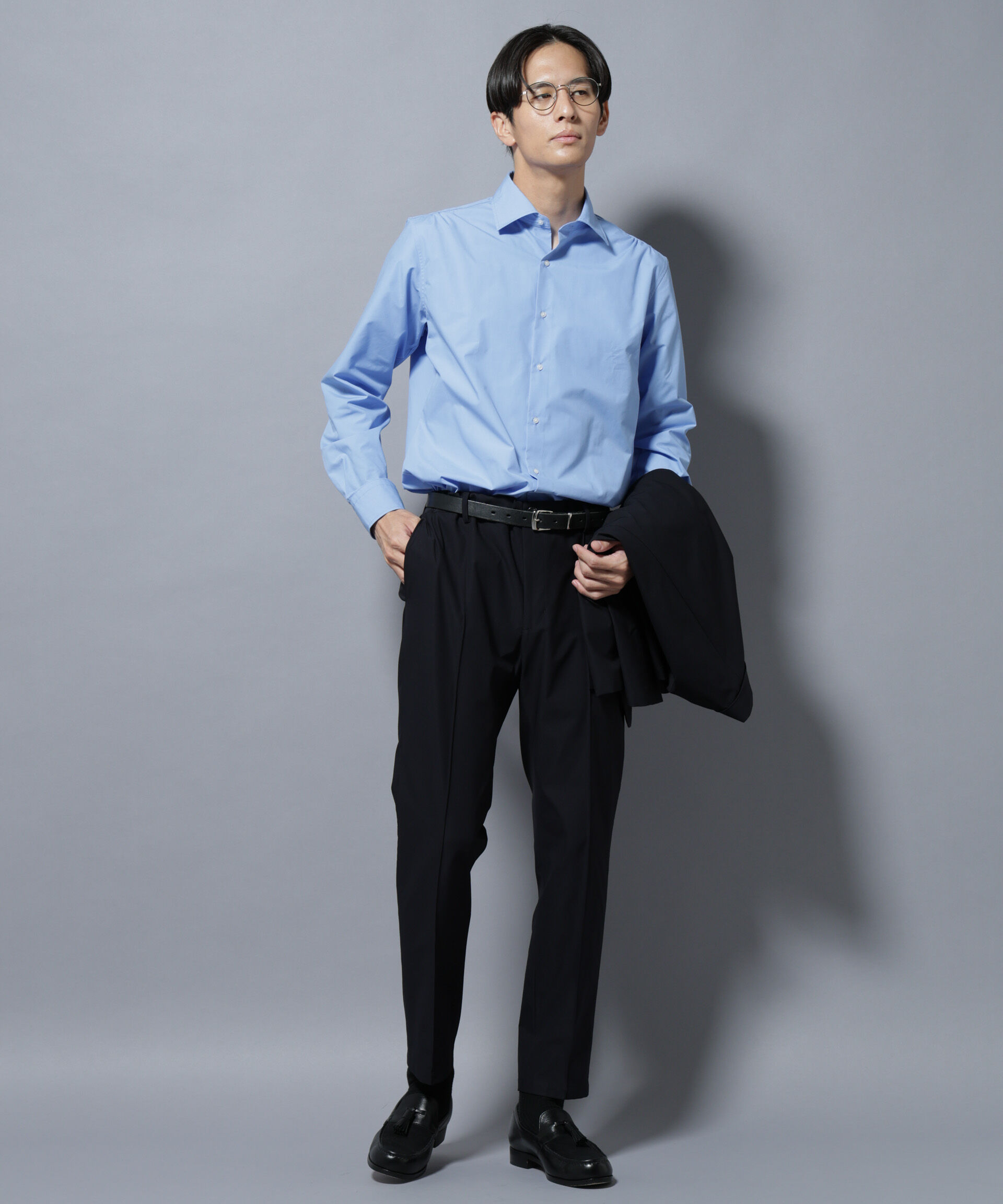 nano･universe「「N shirt」Anti Soaked(R)汗染み防止セミワイドカラーシャツ長袖」|シャツ・ブラウス|