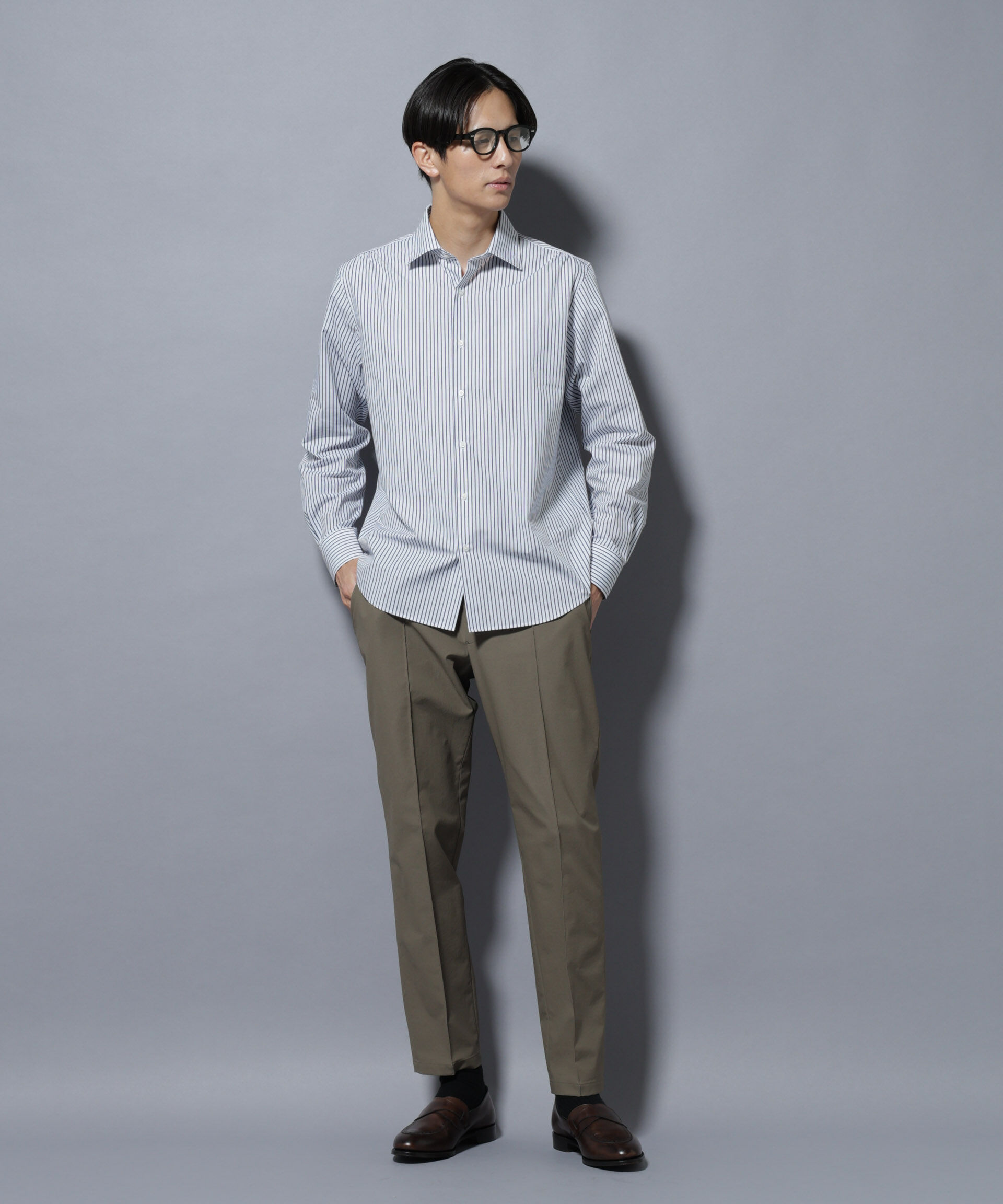 nano･universe「「N shirt」Anti Soaked(R)汗染み防止セミワイドカラーシャツ長袖」|シャツ・ブラウス|