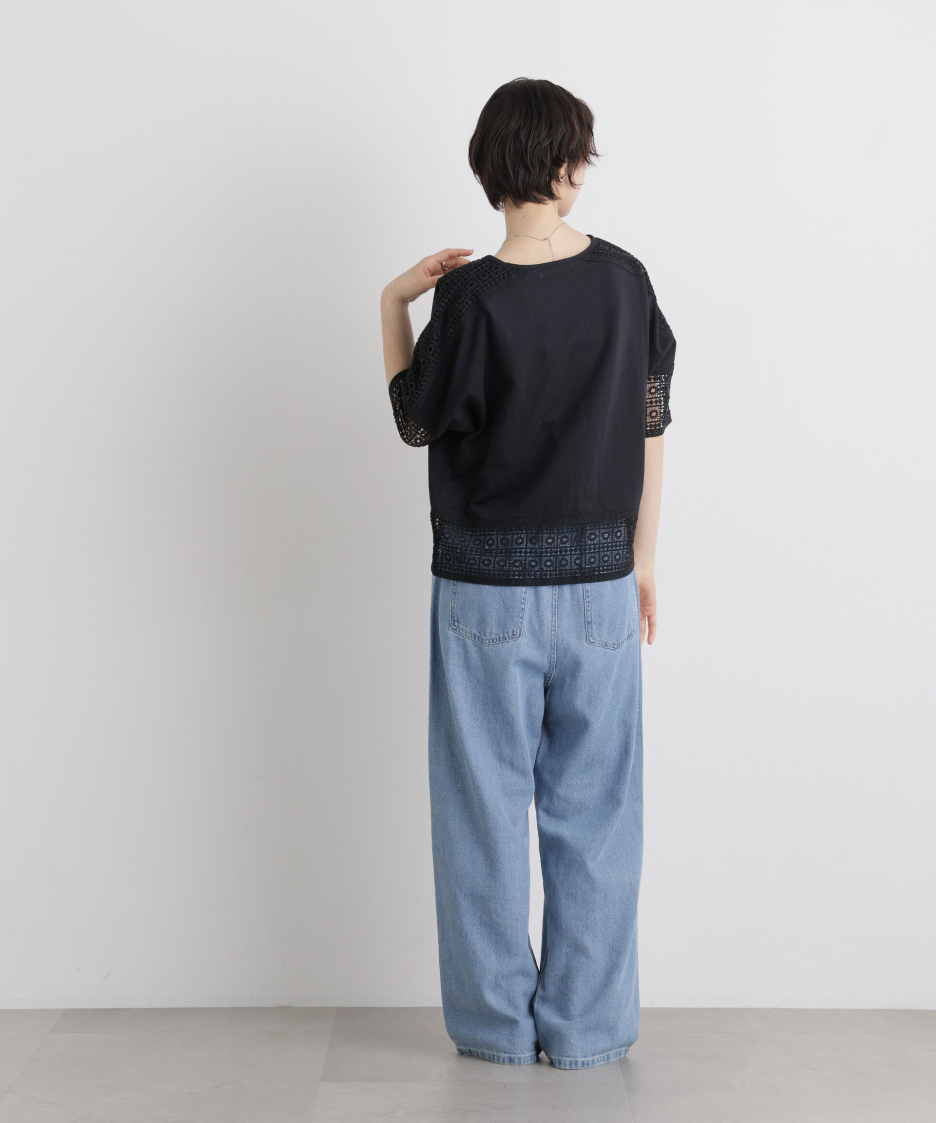 nano･universe「レースコンビドルマンカットトップス」|Tシャツ・カットソー|