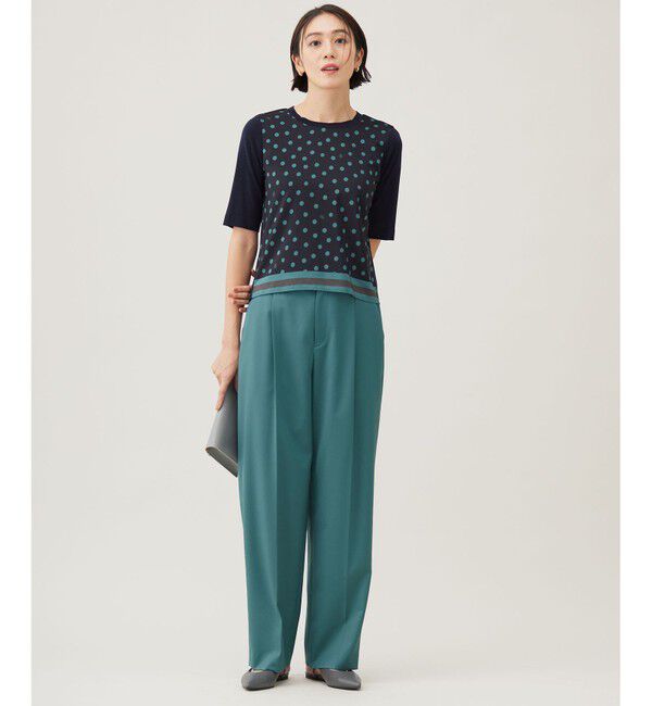 自由区「【アンサンブル対応・洗える】ポルカドットプリント プルオーバー」|ニット・セーター|