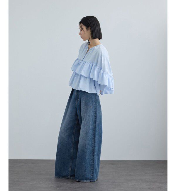 SALON adam et rope'「【WEB限定】フロントタックデニムパンツ」|デニム|