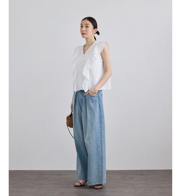 SALON adam et rope'「【WEB限定】フロントタックデニムパンツ」|デニム|