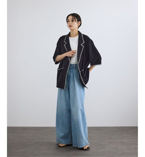 SALON adam et rope'「【WEB限定】フロントタックデニムパンツ」|デニム|