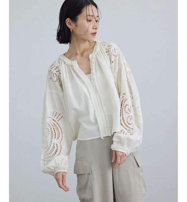 SALON adam et rope'「【WEB限定】カットワークエンブロイダリーブラウス」|シャツ・ブラウス|
