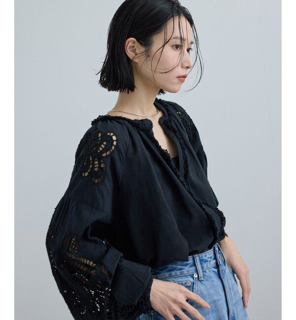SALON adam et rope'「【WEB限定】カットワークエンブロイダリーブラウス」|シャツ・ブラウス|