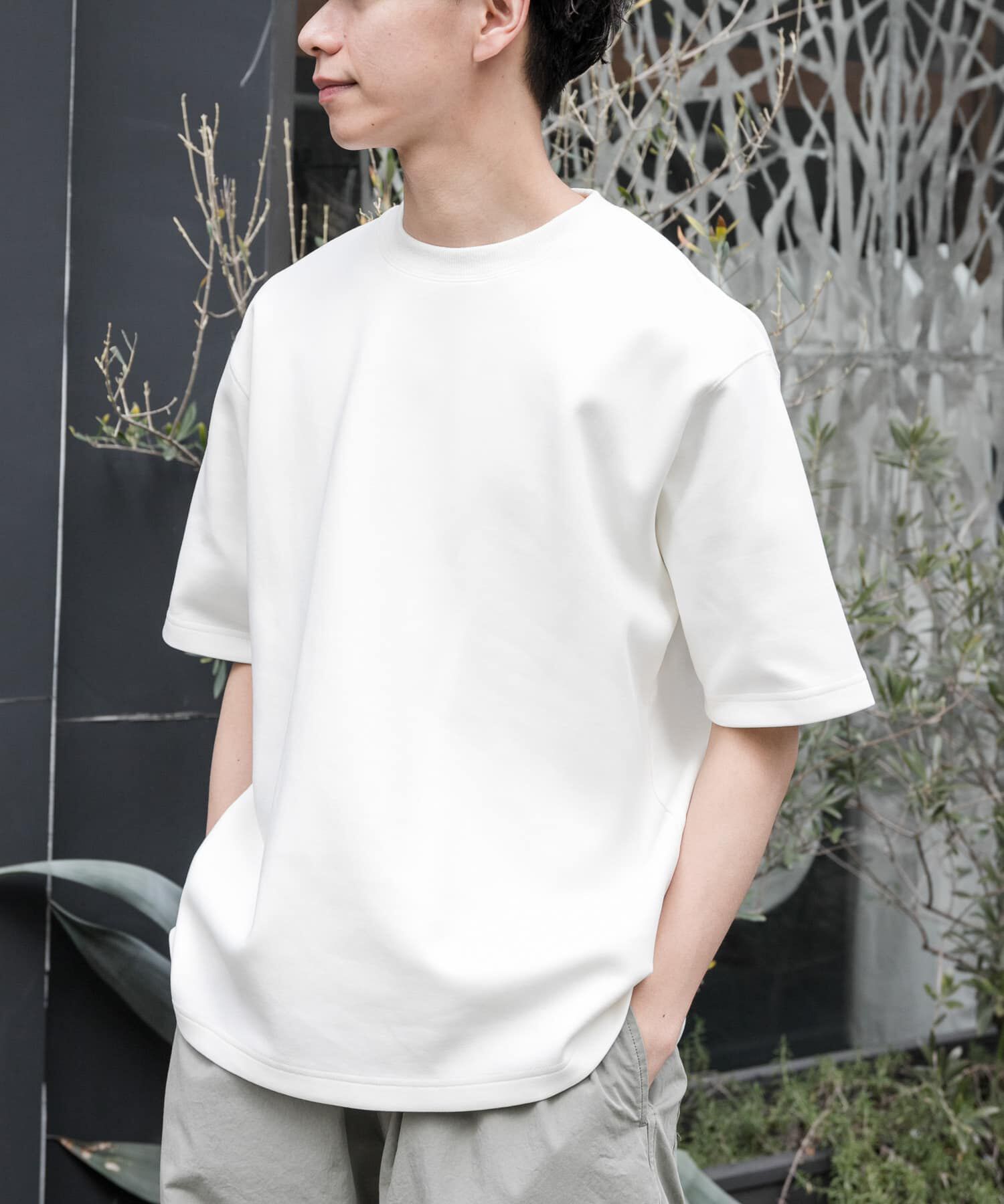 URBAN RESEARCH DOORS「FORK&SPOON　ストレッチダンボールショートスリーブTシャツ」|Tシャツ・カットソー|