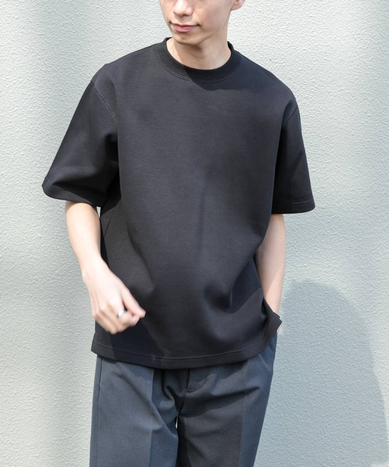 URBAN RESEARCH DOORS「FORK&SPOON　ストレッチダンボールショートスリーブTシャツ」|Tシャツ・カットソー|