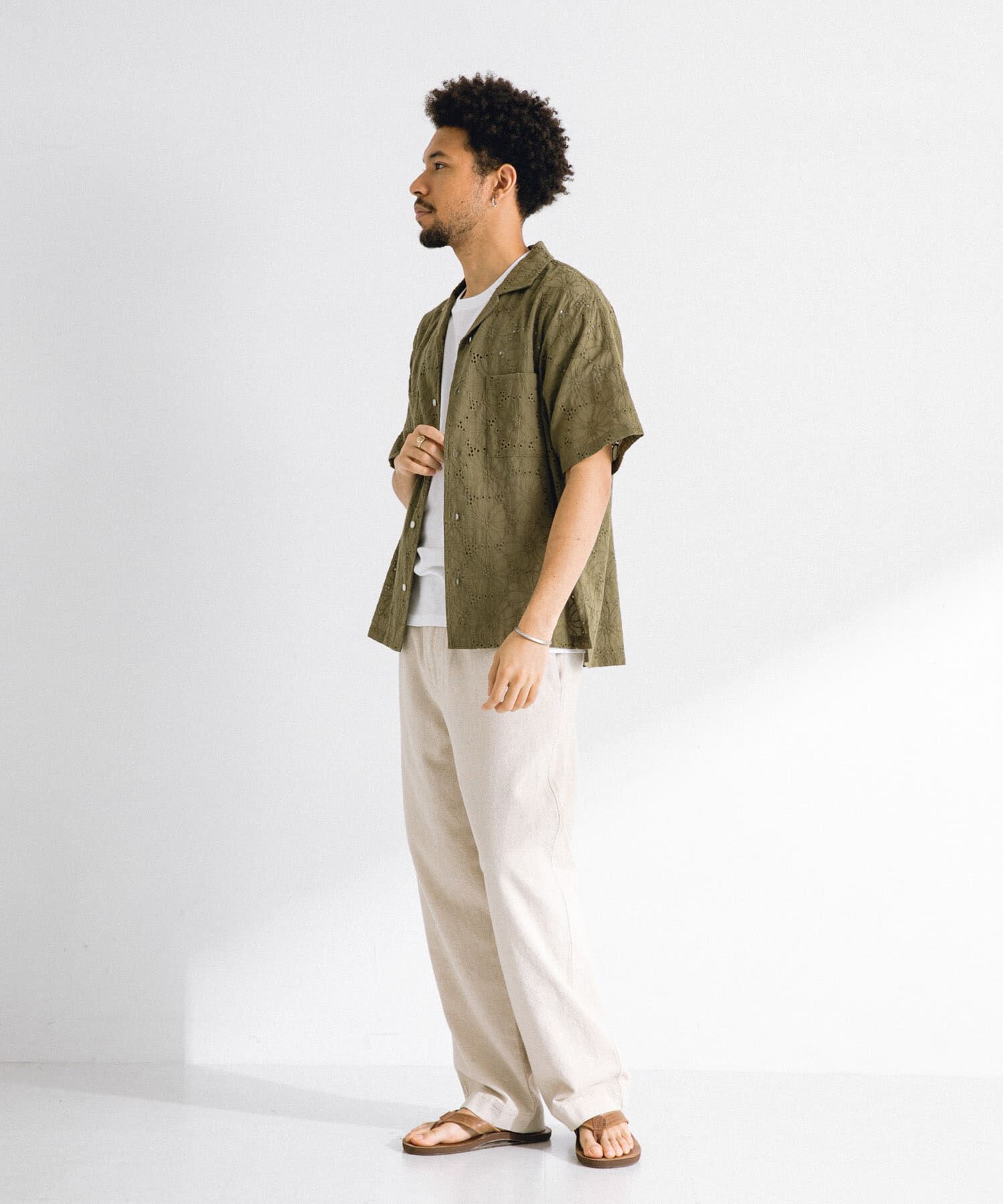 Sonny Label 「レース刺繍ショートスリーブシャツ」|シャツ・ブラウス|