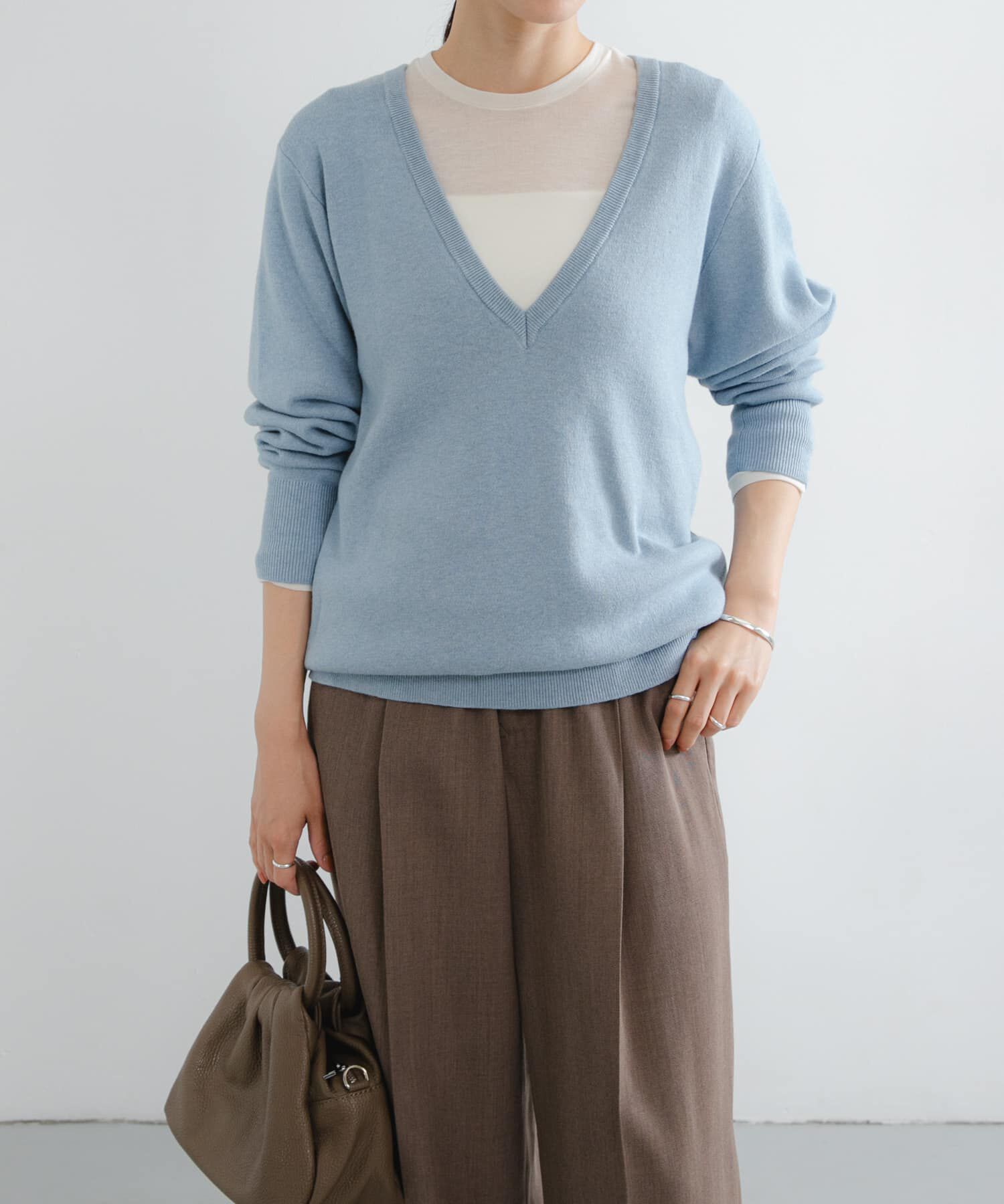 URBAN RESEARCH「new basic　カシミヤコットンVネックチュニックニット」|チュニック|