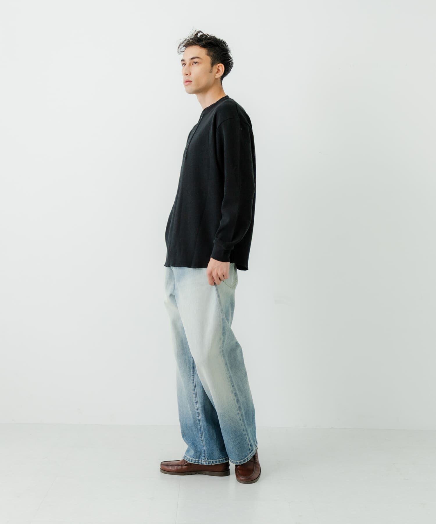 URBAN RESEARCH「『UR TECH』度詰めワッフルヘンリーロングスリーブ」|Tシャツ・カットソー|