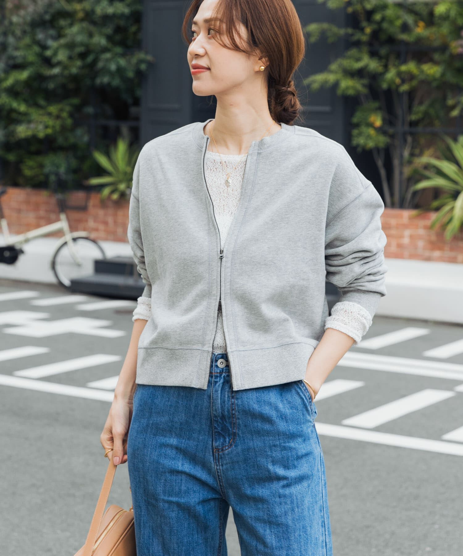 URBAN RESEARCH DOORS「『WEB/一部店舗限定カラー』コットンスウェットジップカーディガン」|カーディガン|