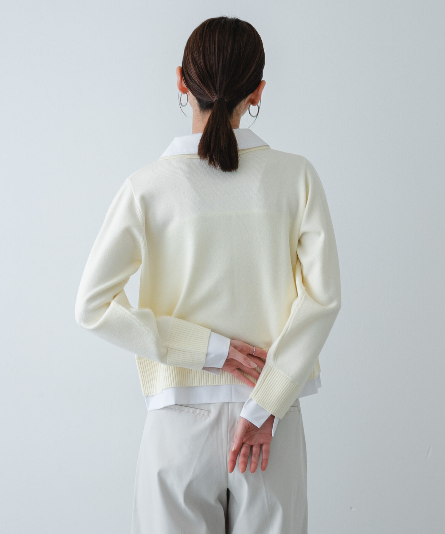 SENSE OF PLACE by URBAN RESEARCH「『洗濯可』プレートツキシャツドッキングニットカーディガン」|ニット・セーター|