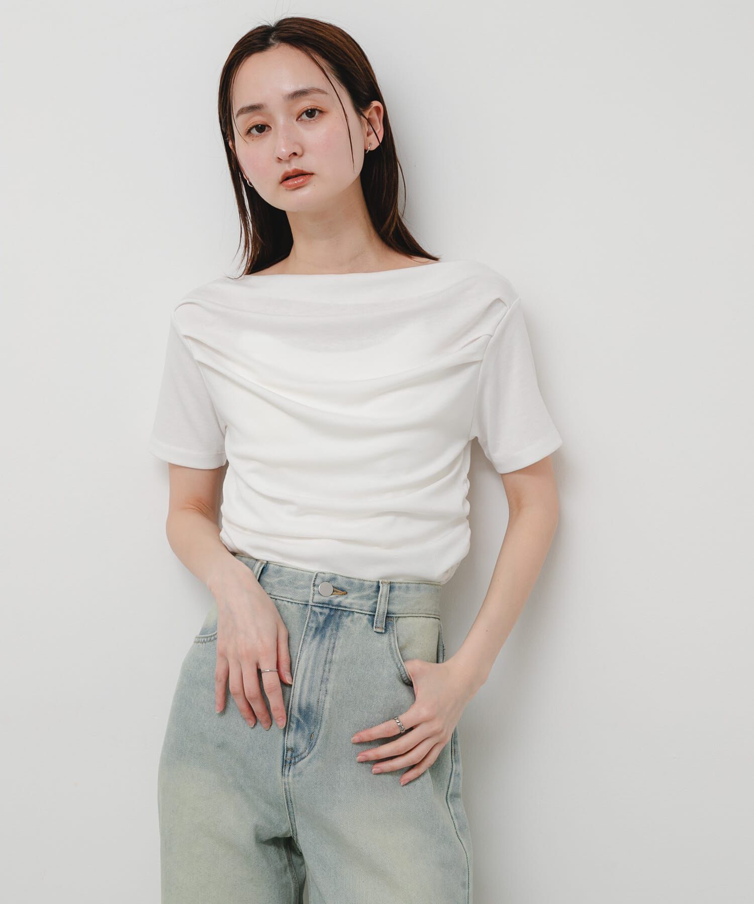 SENSE OF PLACE by URBAN RESEARCH「シアードレープトップ(半袖)」|Tシャツ・カットソー|