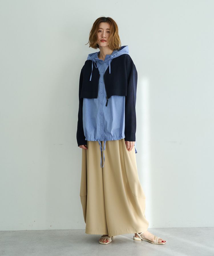 Editt by YECCA VECCA「ZIPニットレイヤードフーディーシャツ」|シャツ・ブラウス|