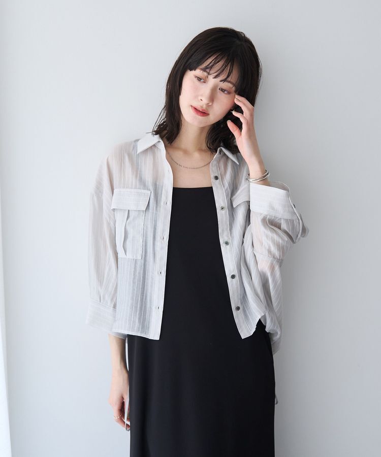 YECCA VECCA「【2点SET】ミリタリーシアーシャツセットキャミワンピース」|ワンピース|