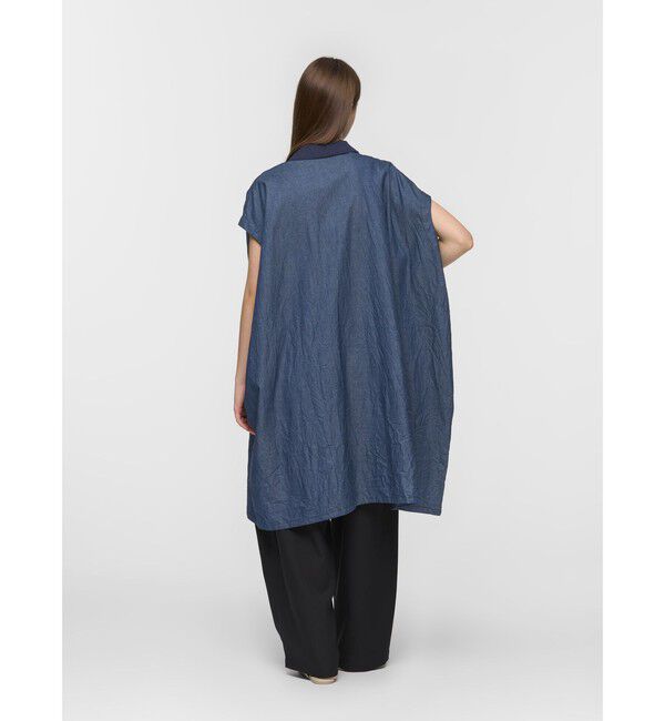 mizuiro ind「mizuiro ind ワイドデニムシャツワンピース」|ワンピース|