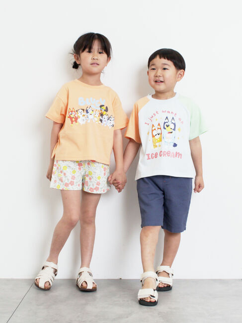 Samansa Mos2 Lagom「【ブルーイ】配色ラグランプリントTシャツ」|Tシャツ・カットソー|
