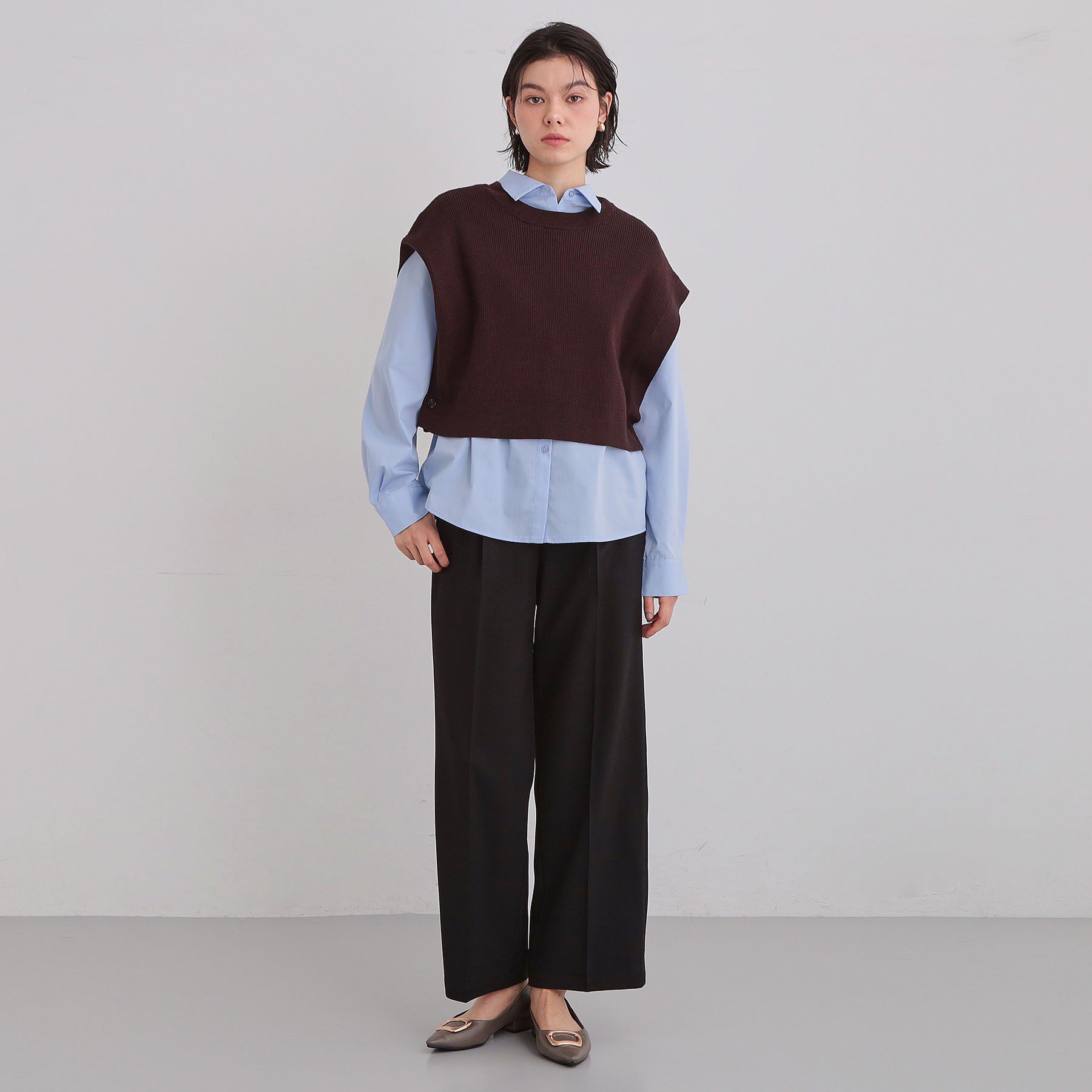 THE SHOP TK「【通勤にもデイリーにも】CAVIAN ベーシックワイドパンツ/セットアップ可」|その他|
