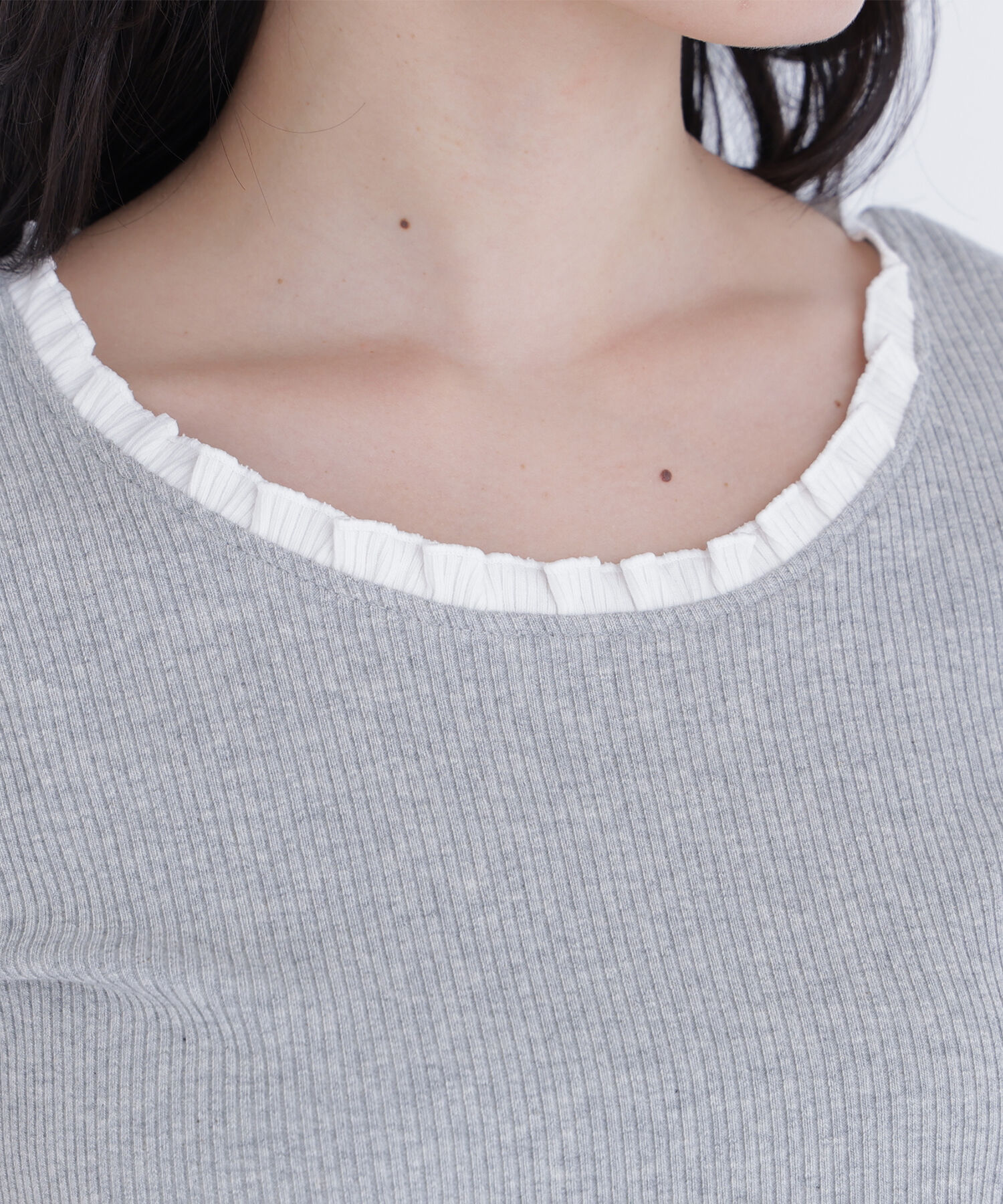  「レースドッキングフリルカットソー」|Tシャツ・カットソー|