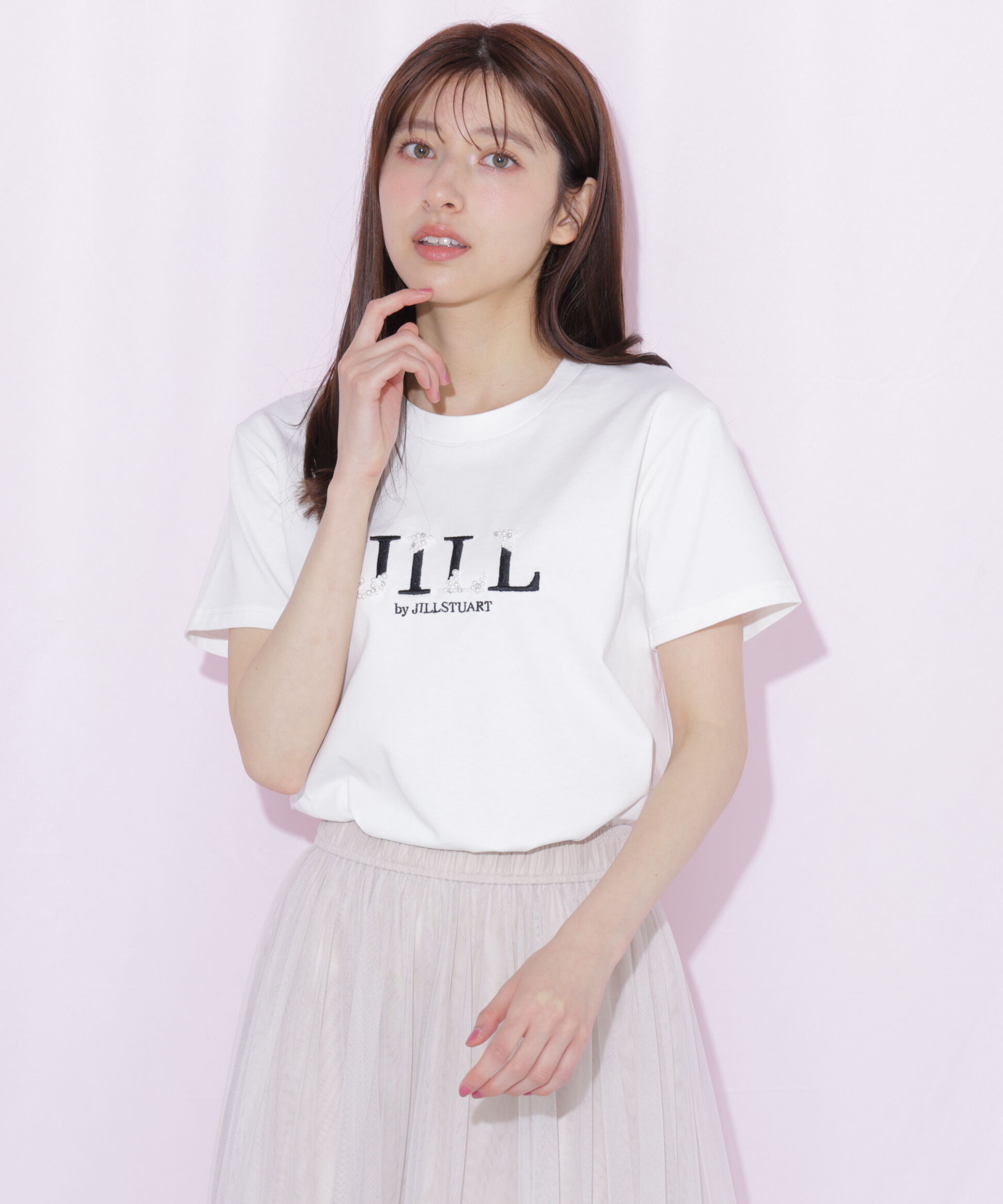  「オーガニックコットンビジューロゴＴシャツ」|Tシャツ・カットソー|