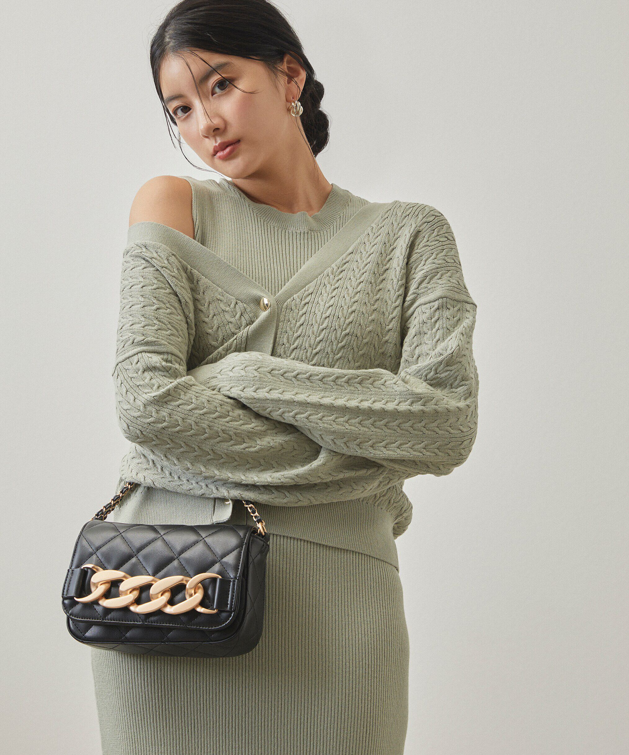 PROPORTION BODY DRESSING「キルトチェーンショルダーバッグ」|その他|ブラック