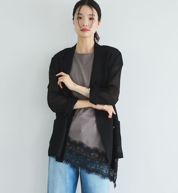 Doux archives「【イージーケア／接触冷感】イレヘムレースフレンチＴＯＰＳ」|タンクトップ|