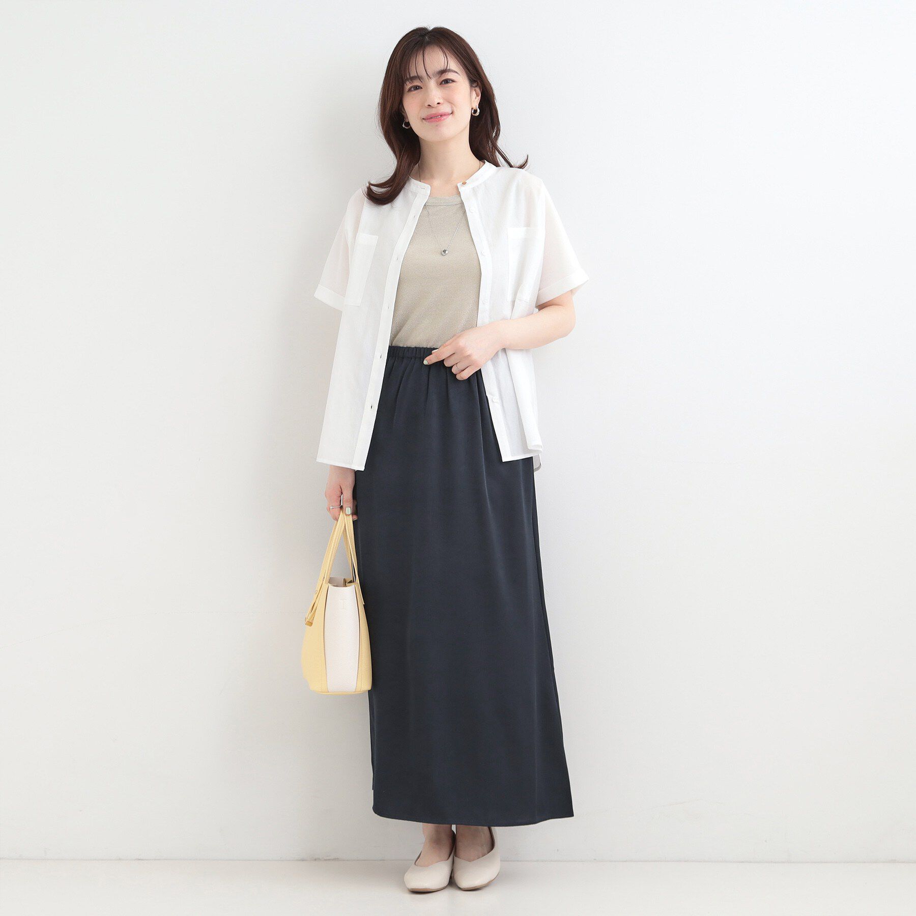 SHOO･LA･RUE「【洗濯機可】大人に嬉しい　上品サテンマーメイドスカート」|スカート|