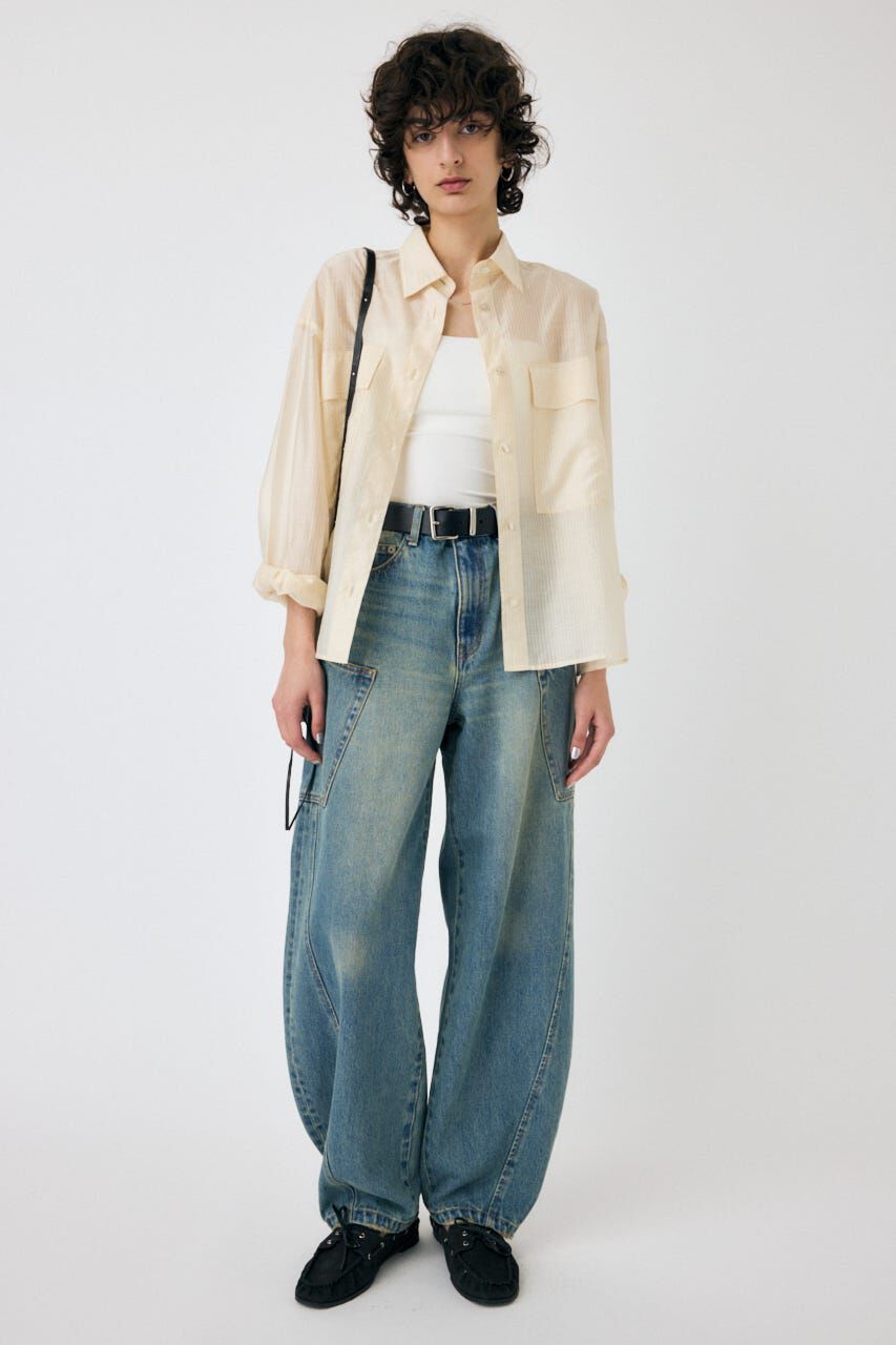 MOUSSY「NARROWED HEM コクーンストレート」|デニム|