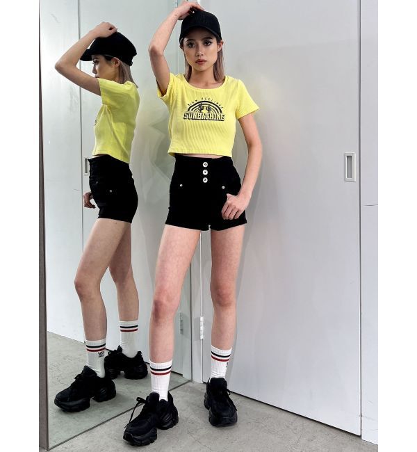 GYDA「ハイウエストボタン stretchy カラーショートパンツ」|その他|