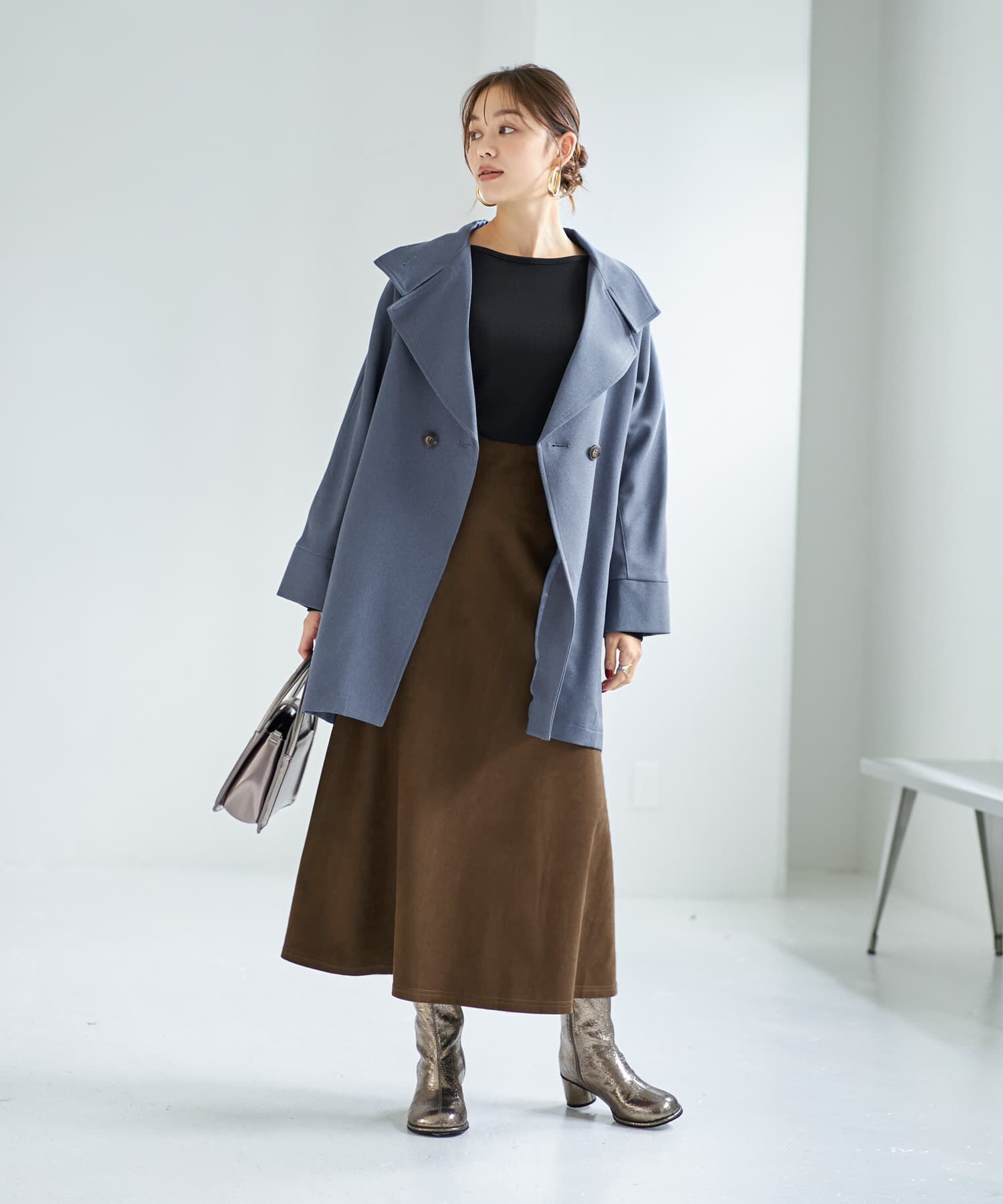 STYLE DELI「ツイル生地2wayネックコート」|ステンカラーコート|