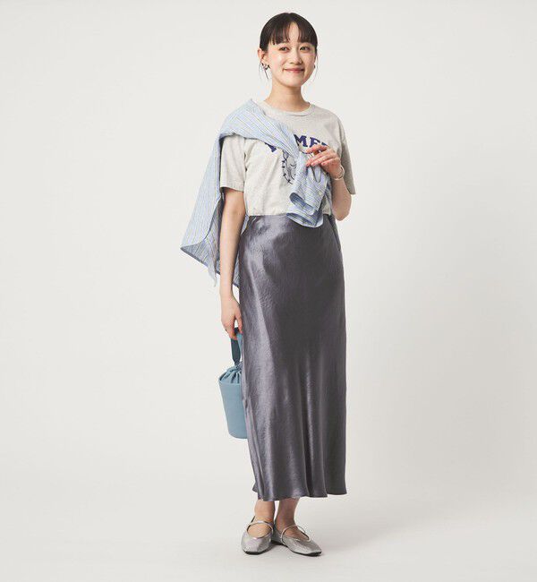 UNITED ARROWS green label relaxing「サテン ナロー スカート」|フレア|