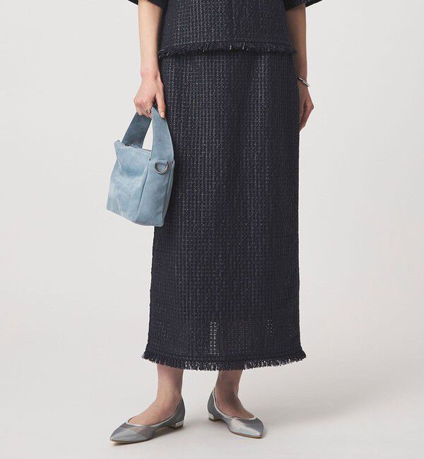 UNITED ARROWS green label relaxing「ラティス ツイードライク タイトスカート」|タイト|NAVY