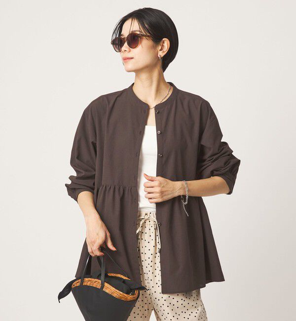 UNITED ARROWS green label relaxing「［size SHORTあり］ペプラム ブラウス マシンウォッシャブル 吸水速乾 通気性 UVカット」|シャツ・ブラウス|